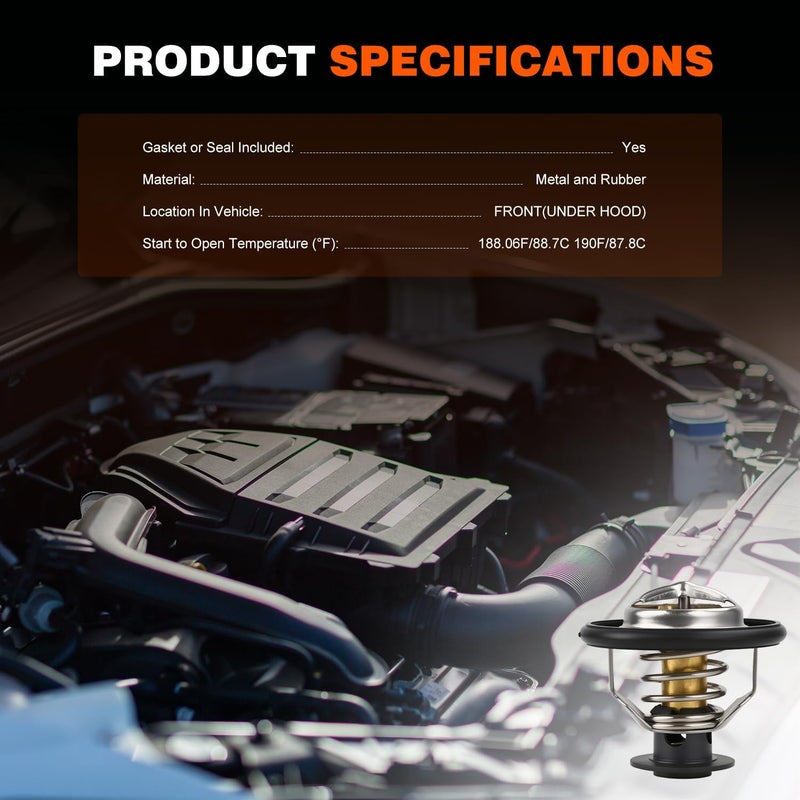 Techie Engine Coolant Thermostat RT1255,Thermostat Assembly 655190,Car Thermostat Compatible with Ford F-150 F150,Edge,Fusion,Lobo,Mustang,Transit,Explorer,Expedition,Lincoln - Image 3